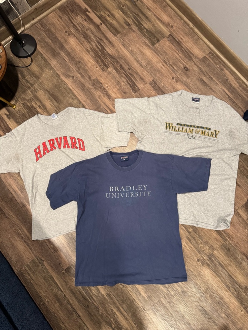 Vintage College Shirt Lot of 3 Harvard, Bradley, William & Mary Shirt Men’s XL
